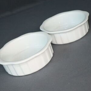 Trivet set of 2 XCELL brand but looks like french white pyrex 3.5" dia x 1" deep